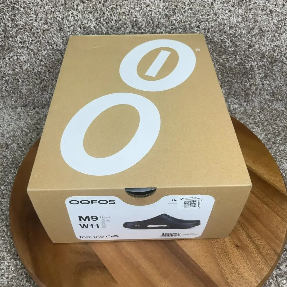 OOFOS OOClog Rubber Clog Mule Slip On Men's Size 9 Comfort Recovery Shoe Black